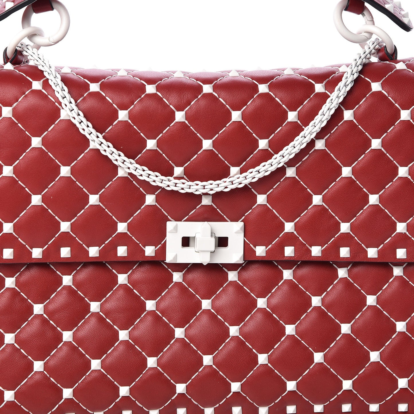 Lambskin Large Free Rockstud Spike Shoulder Bag Rosso Valentino