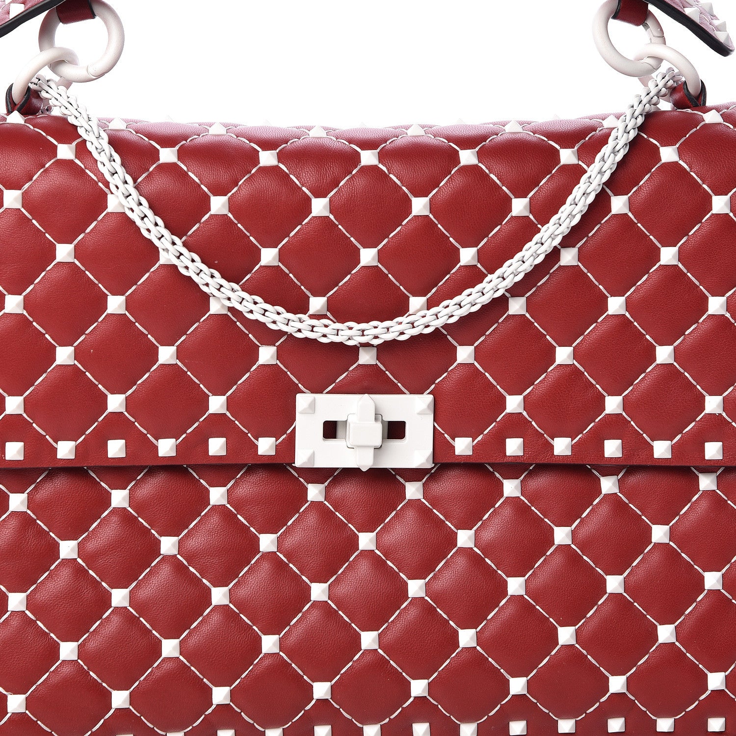 Valentino Garavani Lambskin Large Free Rockstud Spike Shoulder Bag Rosso Valentino 7 of 9