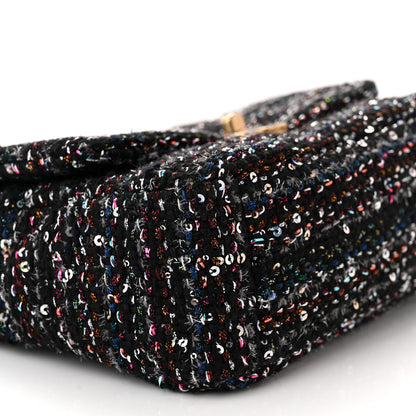 Chanel Tweed Sequin Quilted Medium Chanel 19 Flap Black Multicolor 8 of 10