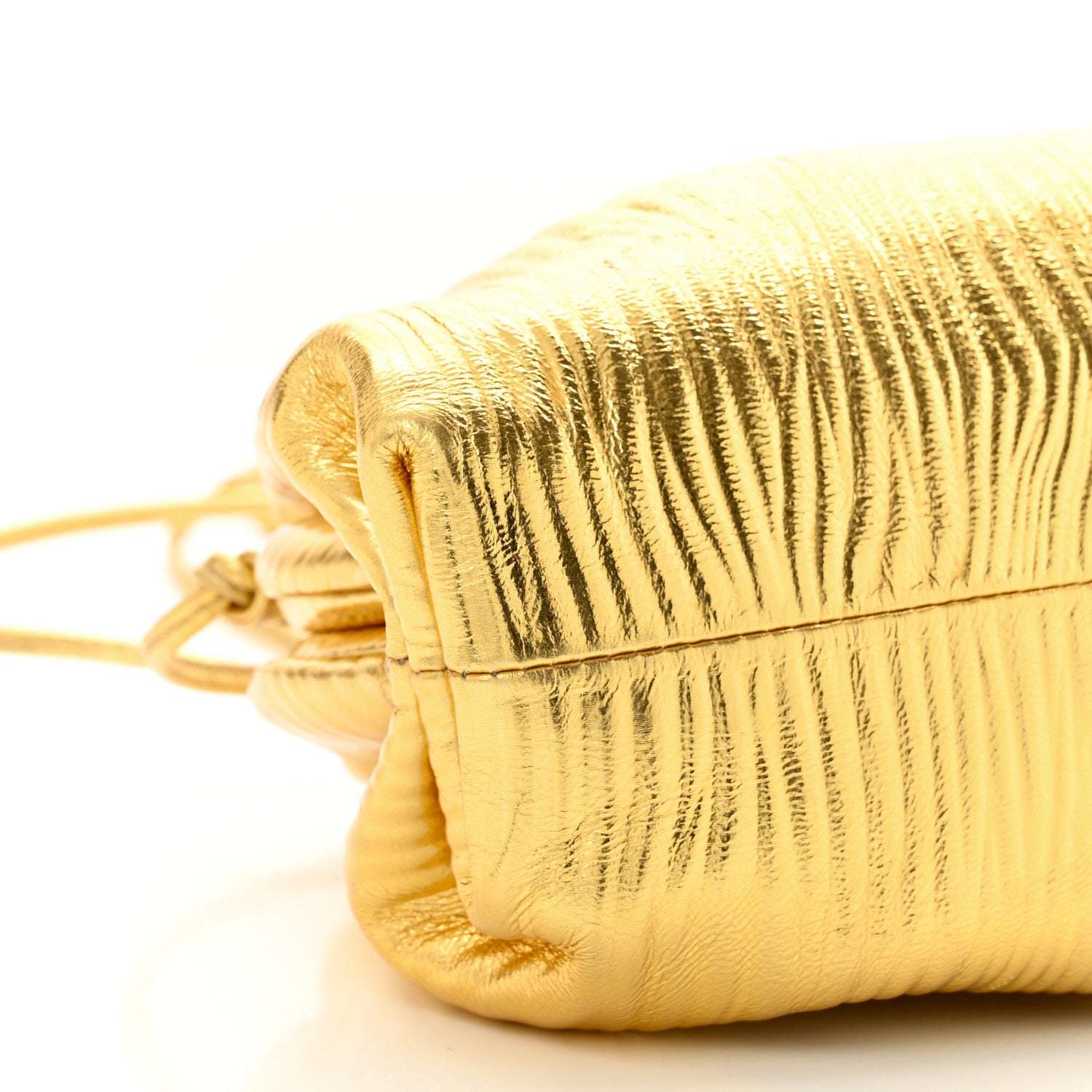 Bottega Veneta Metallic Bark Calfskin The Mini Pouch Gold 9 of 11