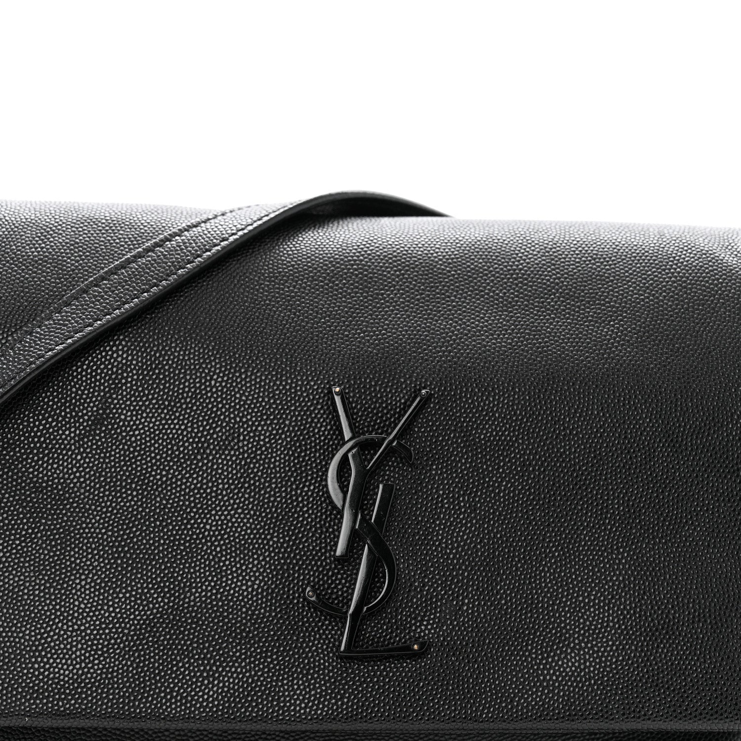 Saint Laurent Grain De Poudre Medium West Hollywood Monogram Fold-Over Black 8 of 14
