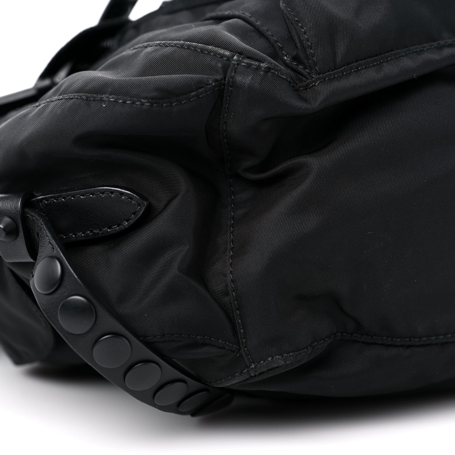 Prada Nylon New Vela Studded Messenger Black 7 of 11