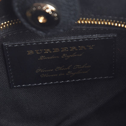 Burberry Grainy Calfskin House Check Baby Banner Tote Black 8 of 9