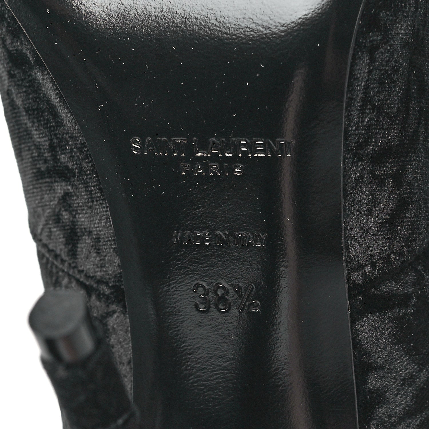 Saint Laurent Velvet Ella 110 Knee High Boots 38.5 Black 6 of 6