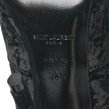 Saint Laurent Velvet Ella 110 Knee High Boots 38.5 Black 6 of 6
