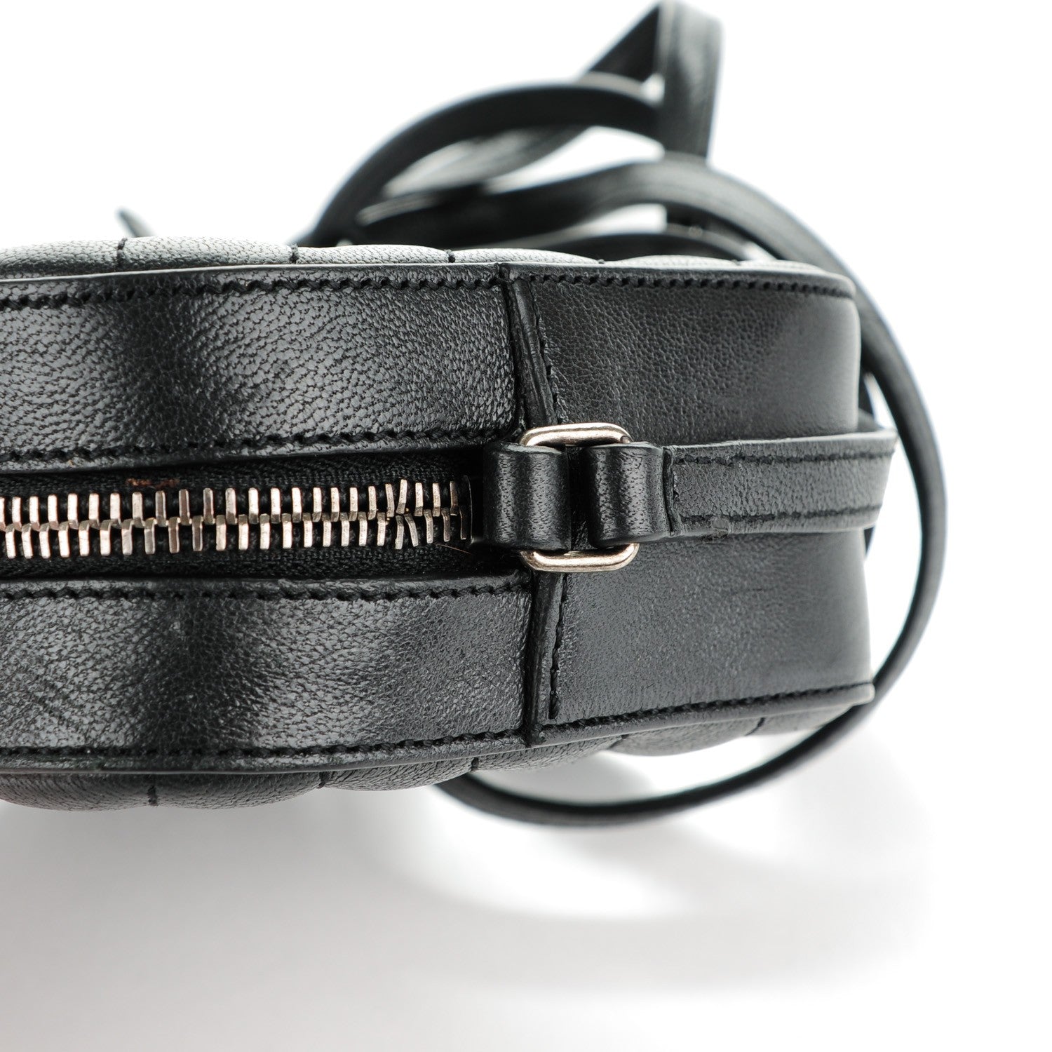 Saint Laurent Sheepskin Chevron Small Camera Bag Black 8 of 9