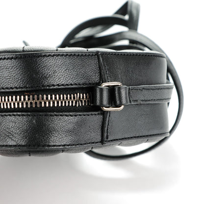 Saint Laurent Sheepskin Chevron Small Camera Bag Black 8 of 9