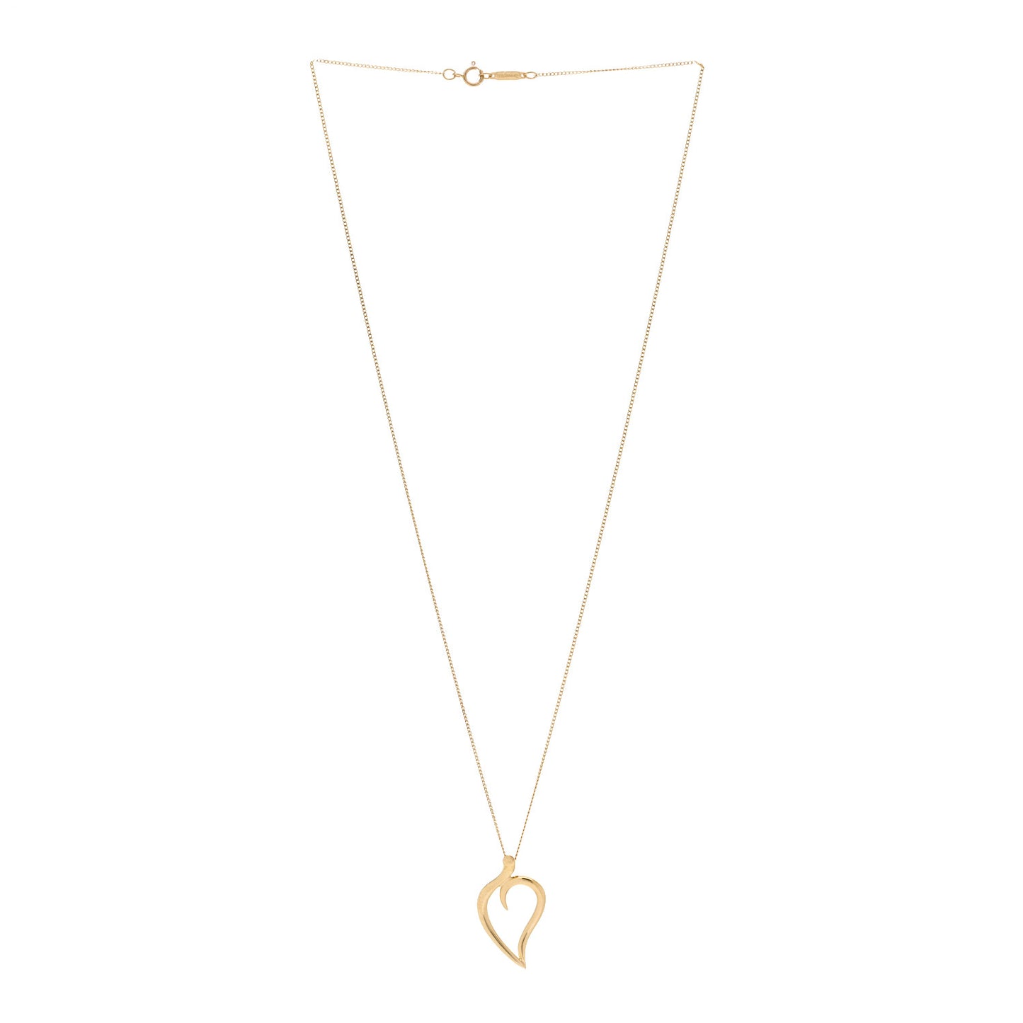 18K Yellow Gold Open Leaf Pendant Necklace