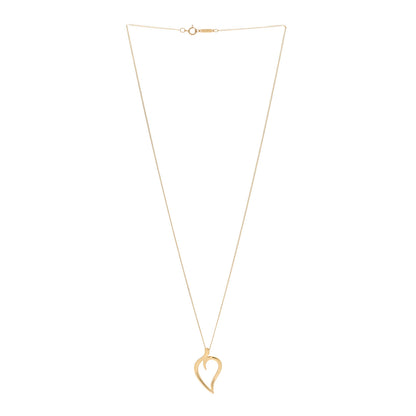 Tiffany 18K Yellow Gold Open Leaf Pendant Necklace 3 of 6