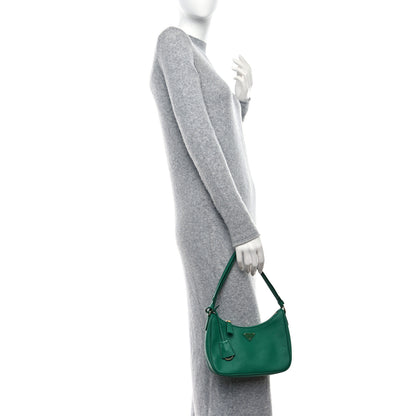 Prada Saffiano Lux Mini Re-Edition Shoulder Bag Mango 3 of 8