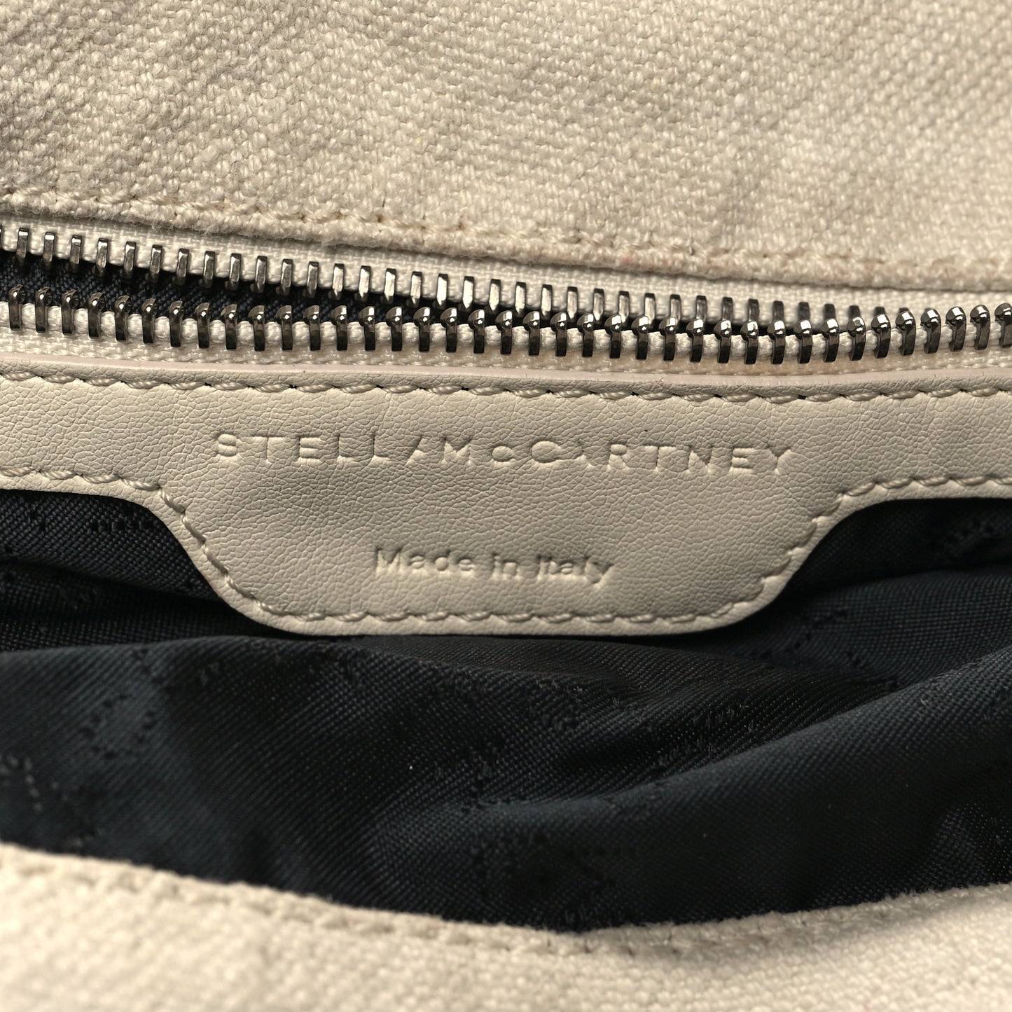Linen Falabella Fold Over Tote Pure White