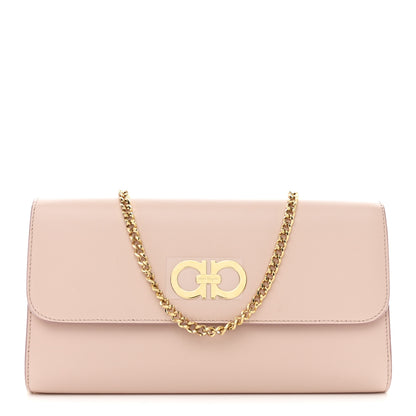 Salvatore Ferragamo Calfskin Gancini Liberty Chain Clutch Bonbon 1 of 11