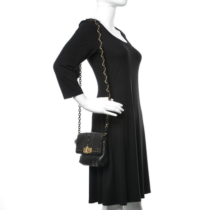 Lanvin Lambskin Patchwork Studded Mini Happy Pop Crossbody Black 2 of 9