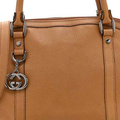 Gucci Pebbled Calfskin Medium GG Convertible Dome Satchel Beige 9 of 11