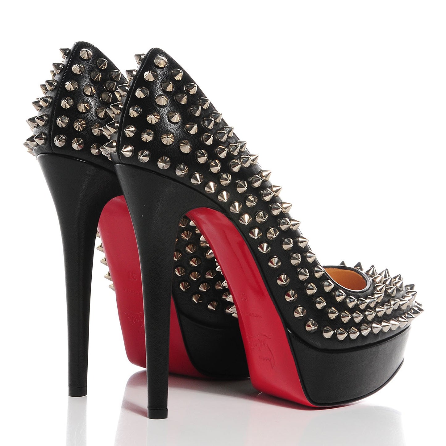 Nappa Bianca Spikes 140 Pumps 37 Black Silver