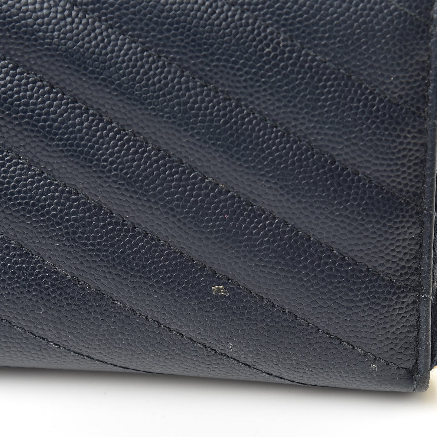Grain De Poudre Matelasse Chevron Monogram Zip Around Wallet Navy