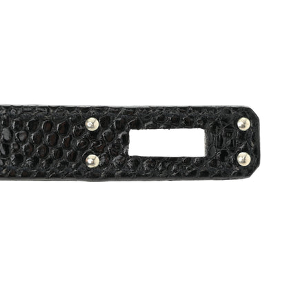 Hermes Lizard Kelly Pochette Clutch Black 7 of 11