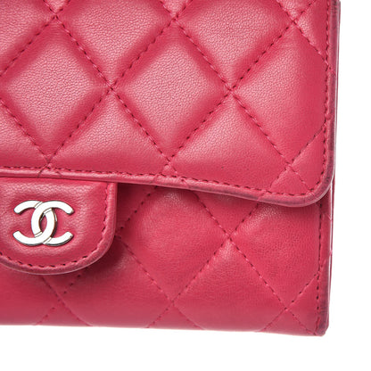 Chanel Lambskin Quilted Small Flap Wallet Pink 9 of 12