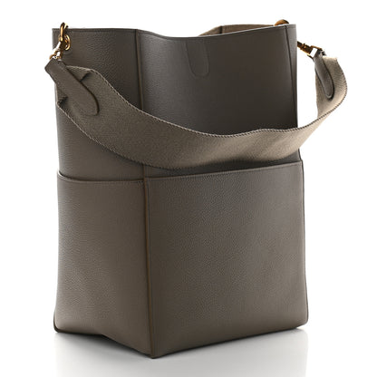 Celine Soft Grained Calfskin Sangle Bucket Bag Taupe 3 of 8