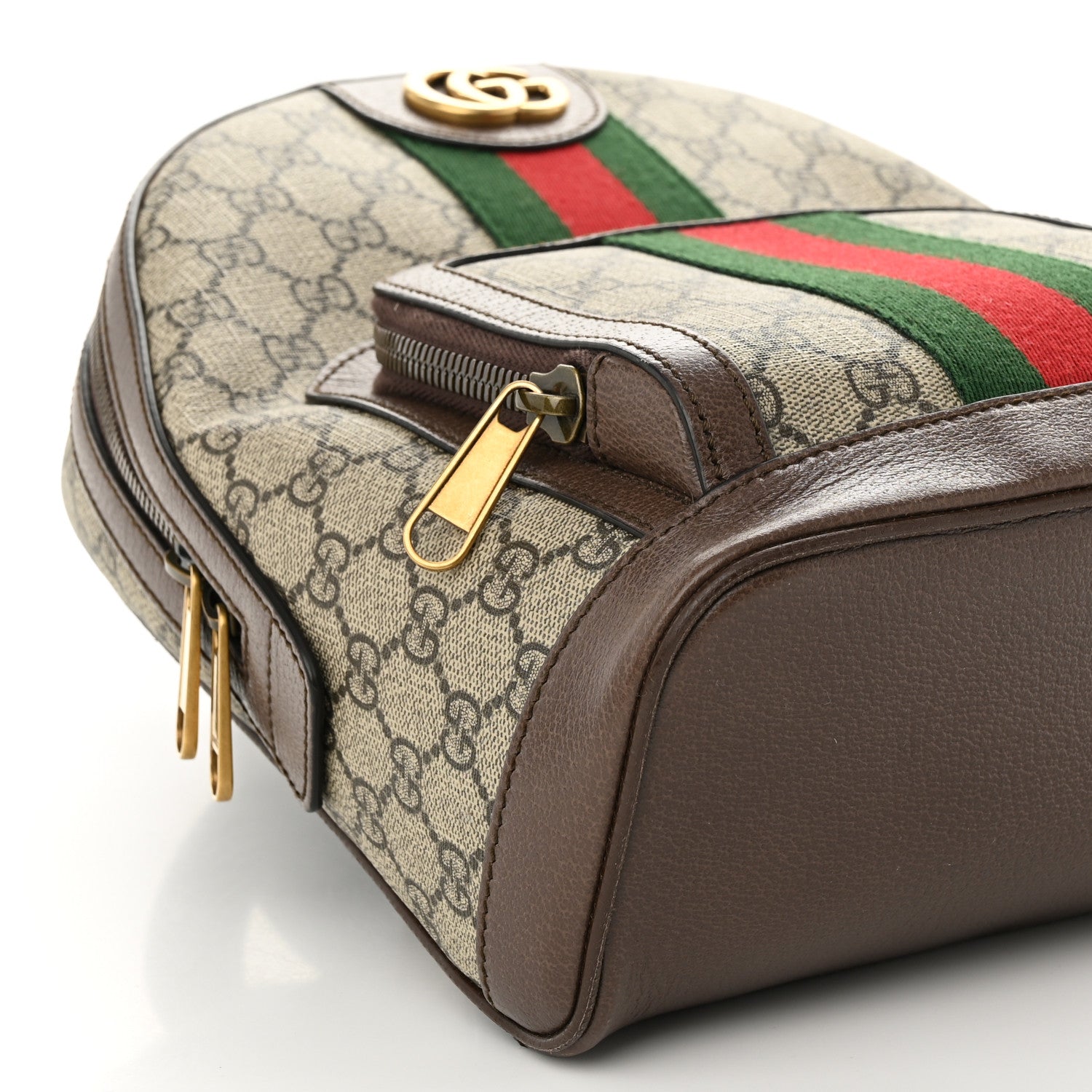 Gucci GG Supreme Monogram Calfskin Web Small Ophidia Day Backpack Beige Ebony New Acero 9 of 11