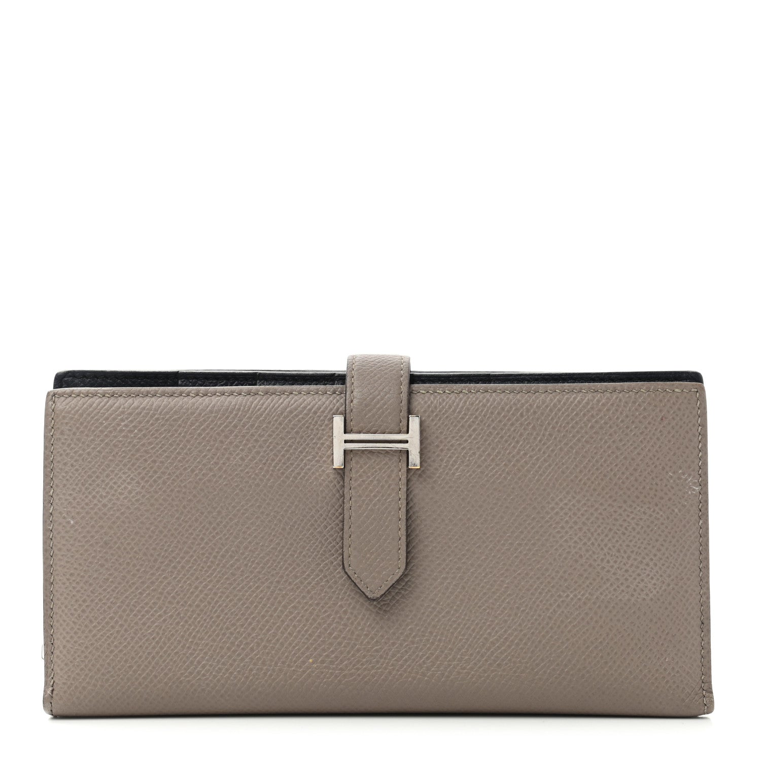 Hermes Epsom Bearn Verso Gusset Wallet Gris Tourterelle Bleu Indigo 1 of 15