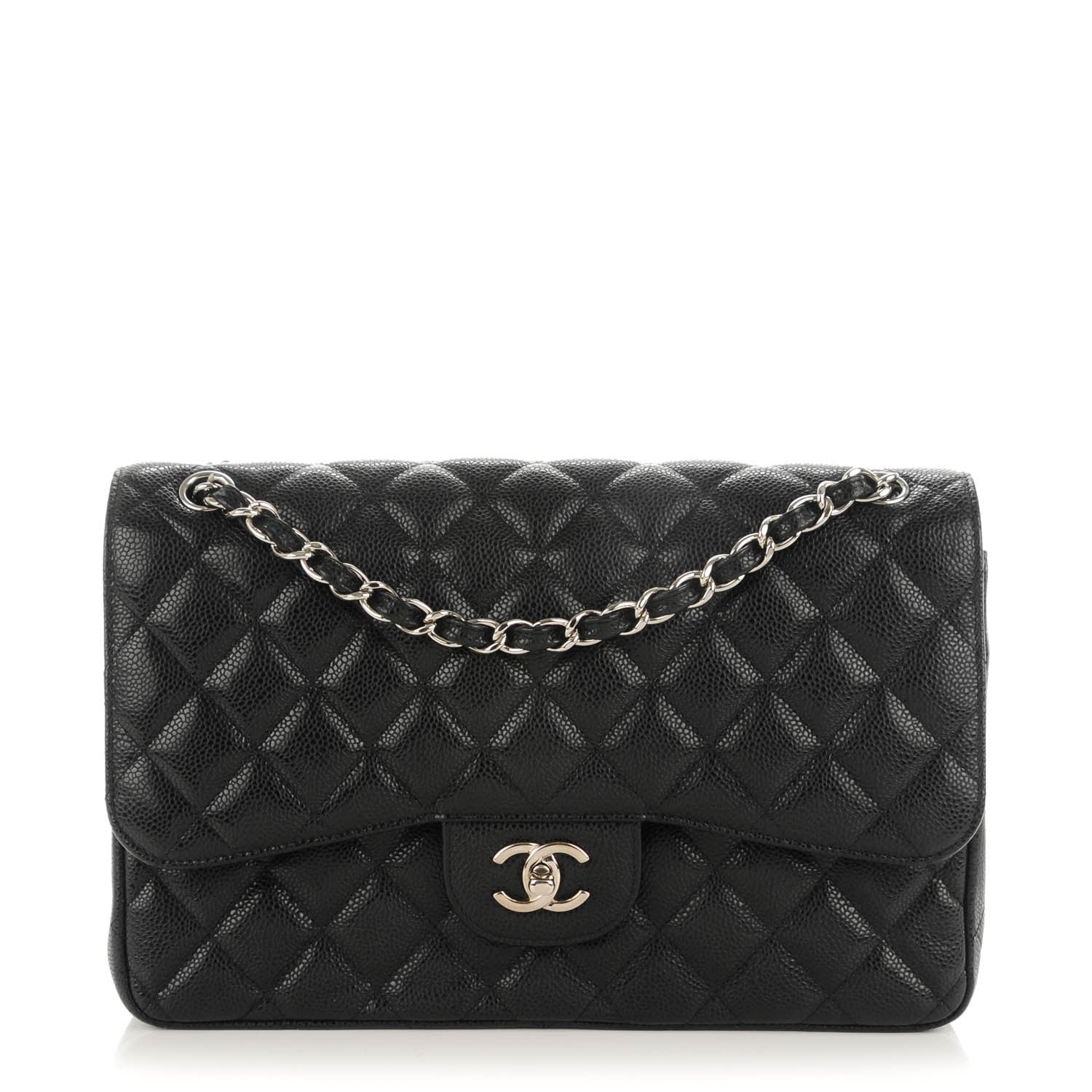 Chanel Caviar Quilted Jumbo Double Flap Black 1 of 8