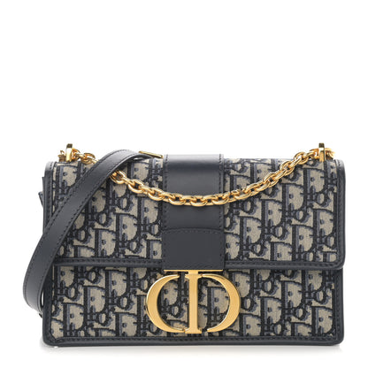 Christian Dior Oblique 30 Montaigne Chain Flap Bag Blue 1 of 11