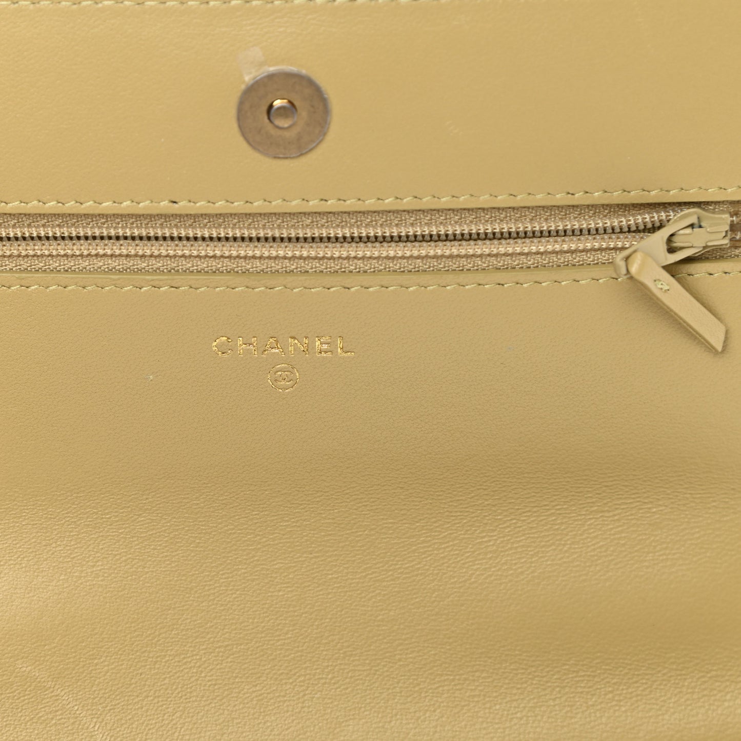 Lambskin Quilted Chanel 19 Wallet On Chain WOC Light Green