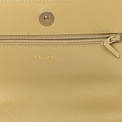 Chanel Lambskin Quilted Chanel 19 Wallet On Chain WOC Light Green 5 of 13