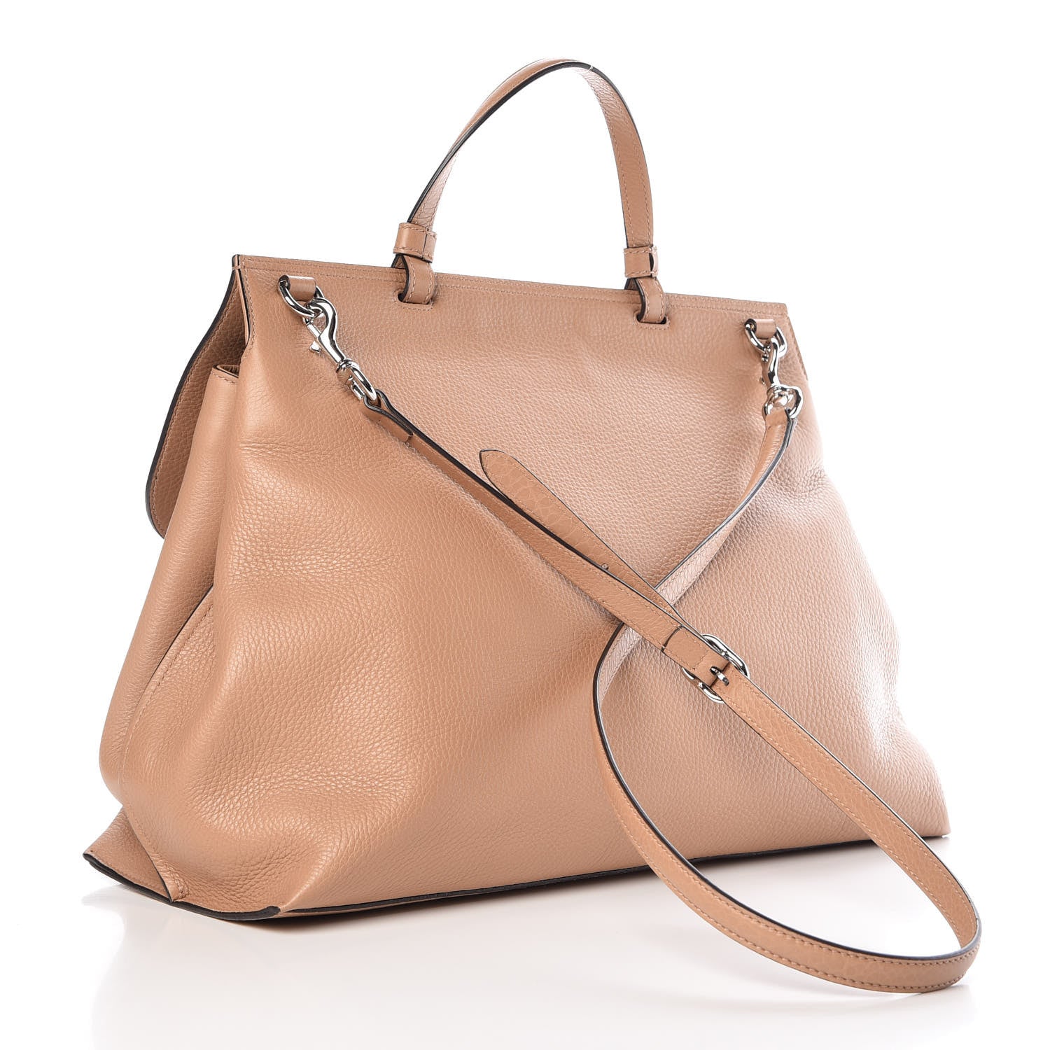 Gucci Cellarius Calfskin Large Bamboo Daily Top Handle Bag Camelia 3 of 11