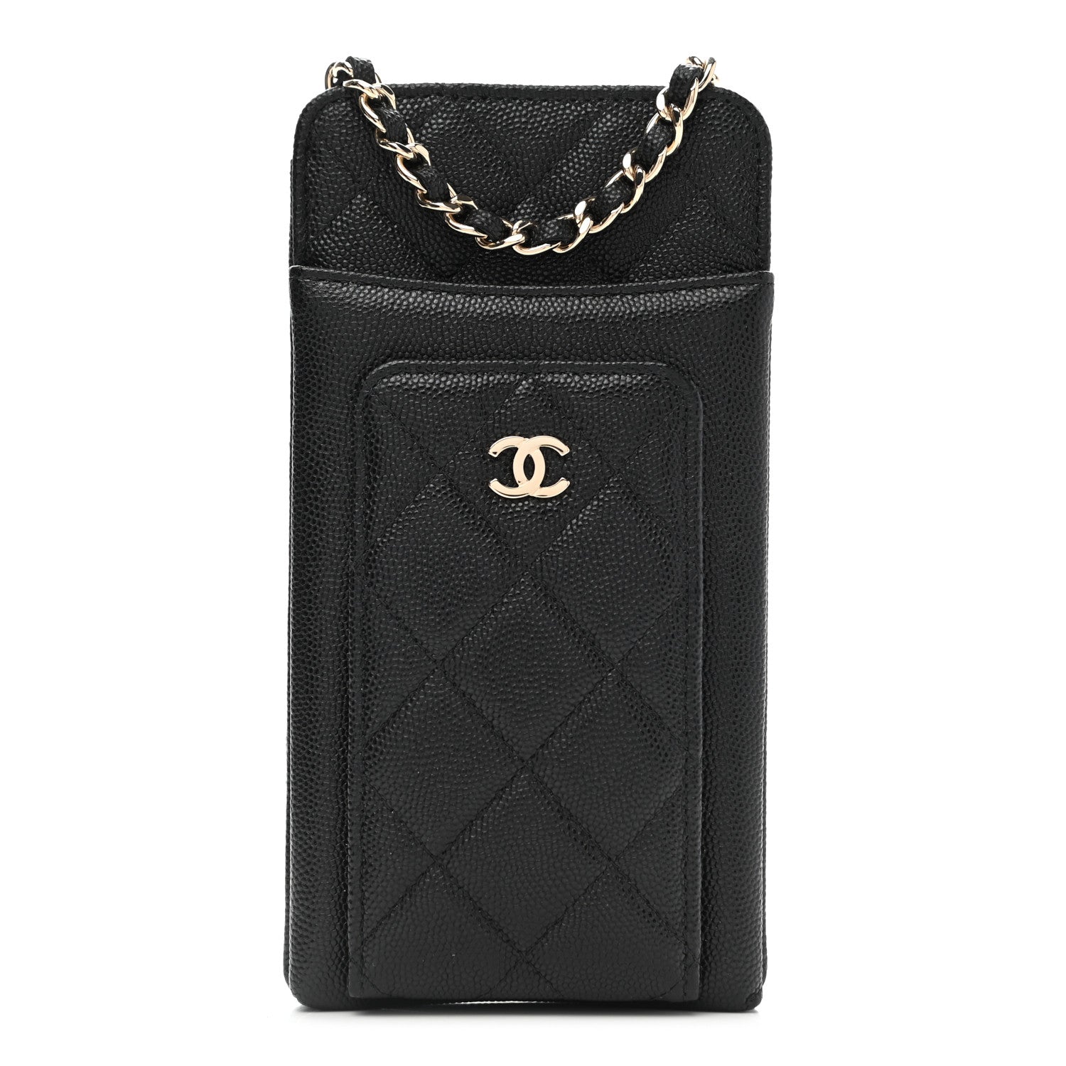 Chanel Caviar Quilted CC Phone Holder Black 1 of 12