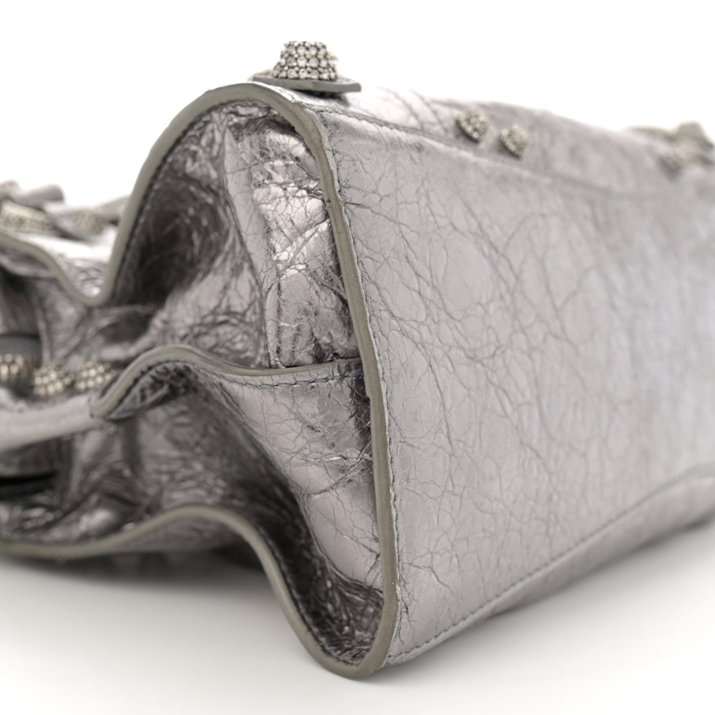 Agneau Arena Crystal Neo Cagole Handbag XS Silver