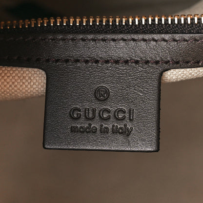 Gucci Monogram Selleria Calfskin Vintage Web Medium Boston Beige Ebony Cocoa 6 of 13