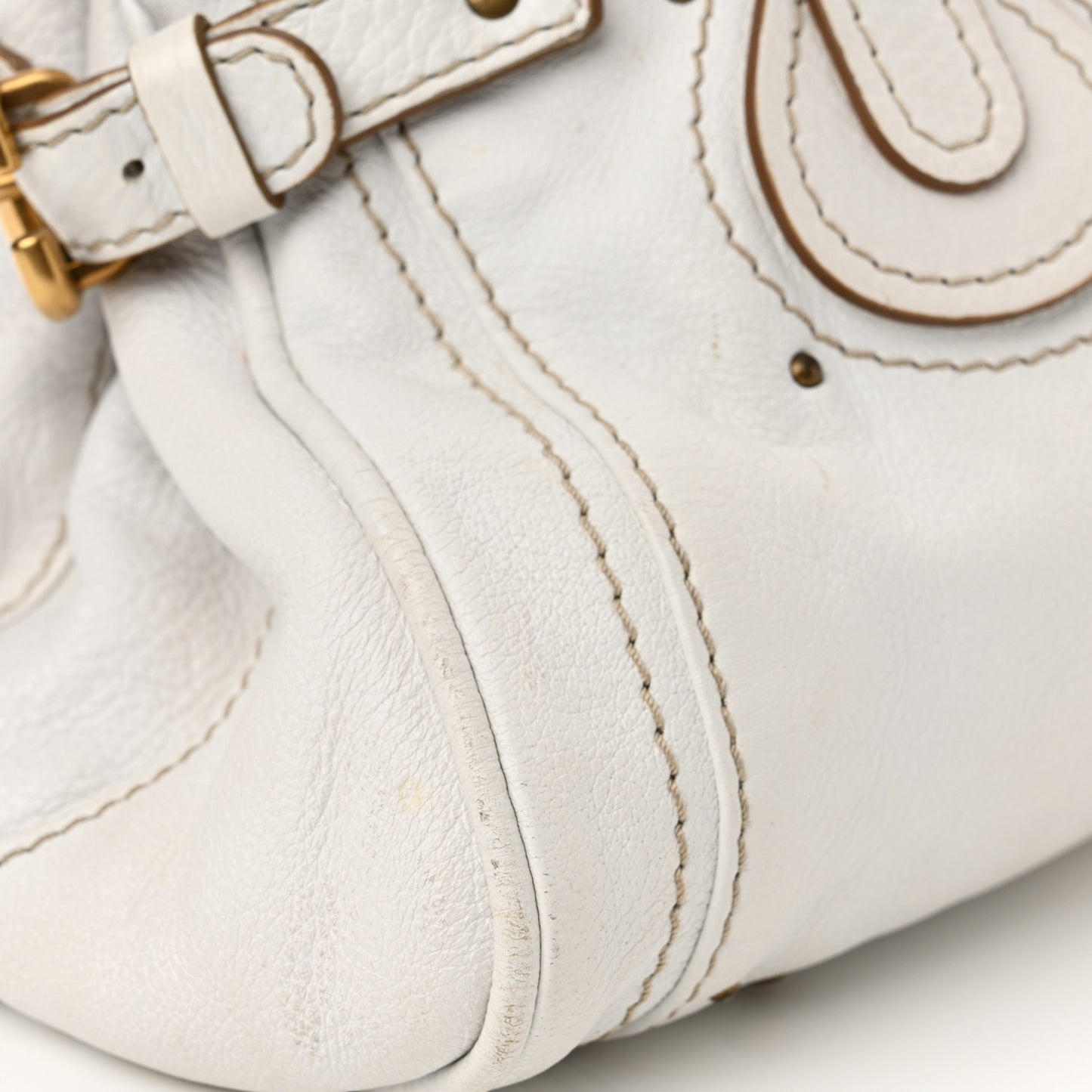 Calfskin Medium Paddington Satchel White