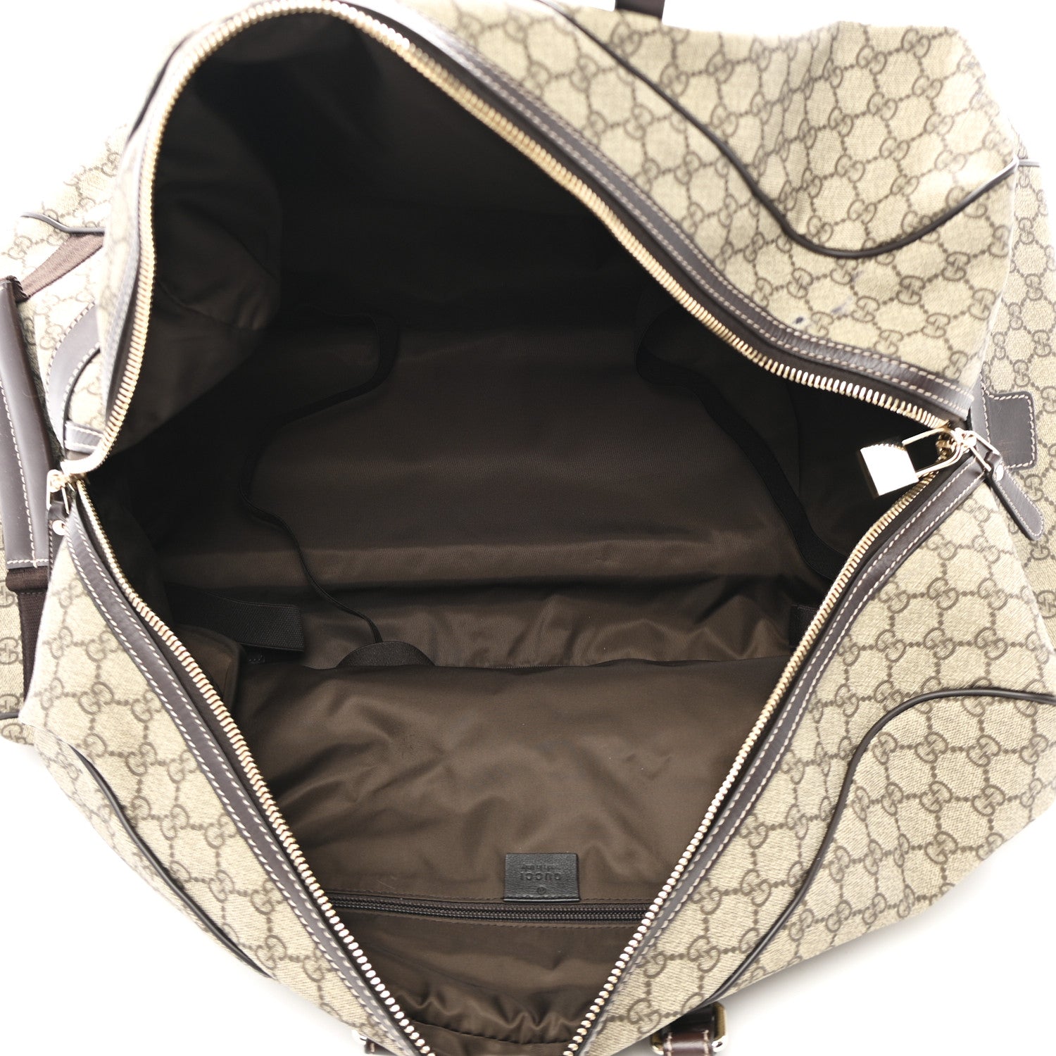 Gucci GG Plus Monogram Large Carry On Duffle Trolley Beige Ebony Cocoa Dark Chocolate 6 of 14