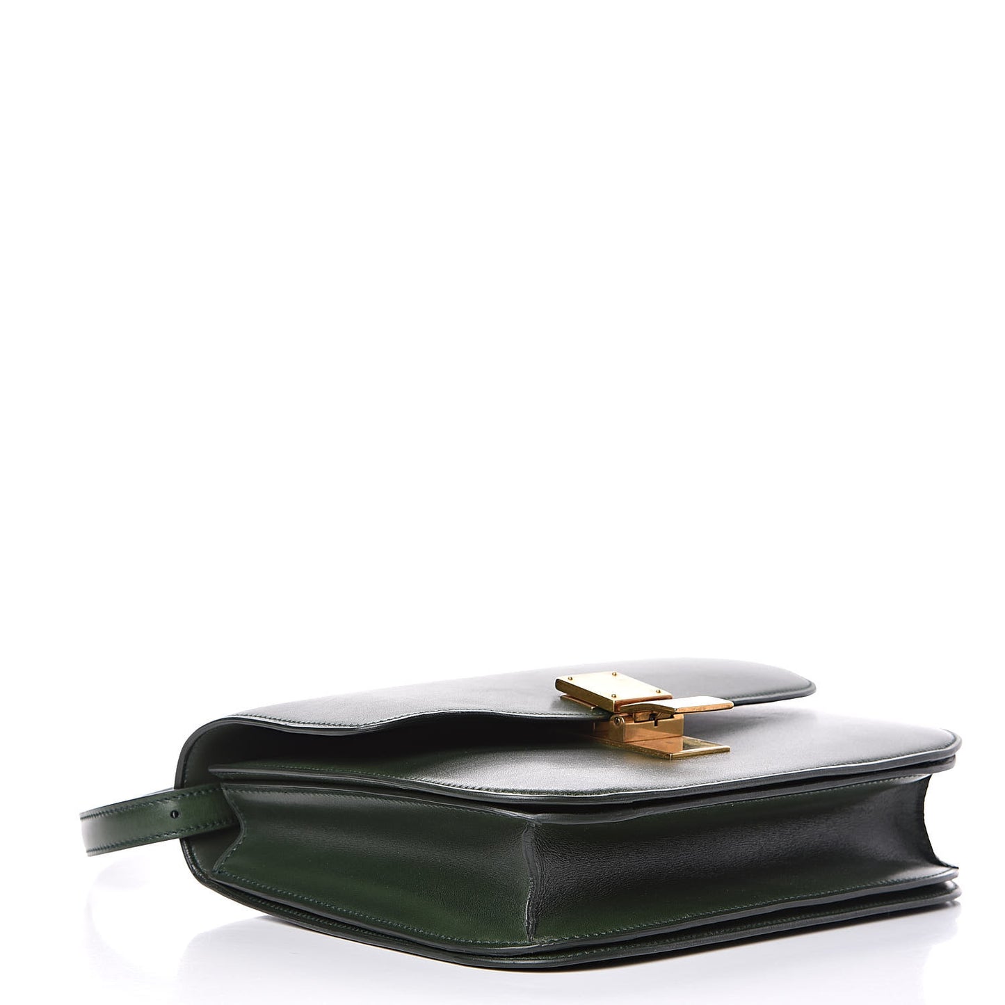 Box Calfskin Medium Classic Box Flap Bag Dark Green