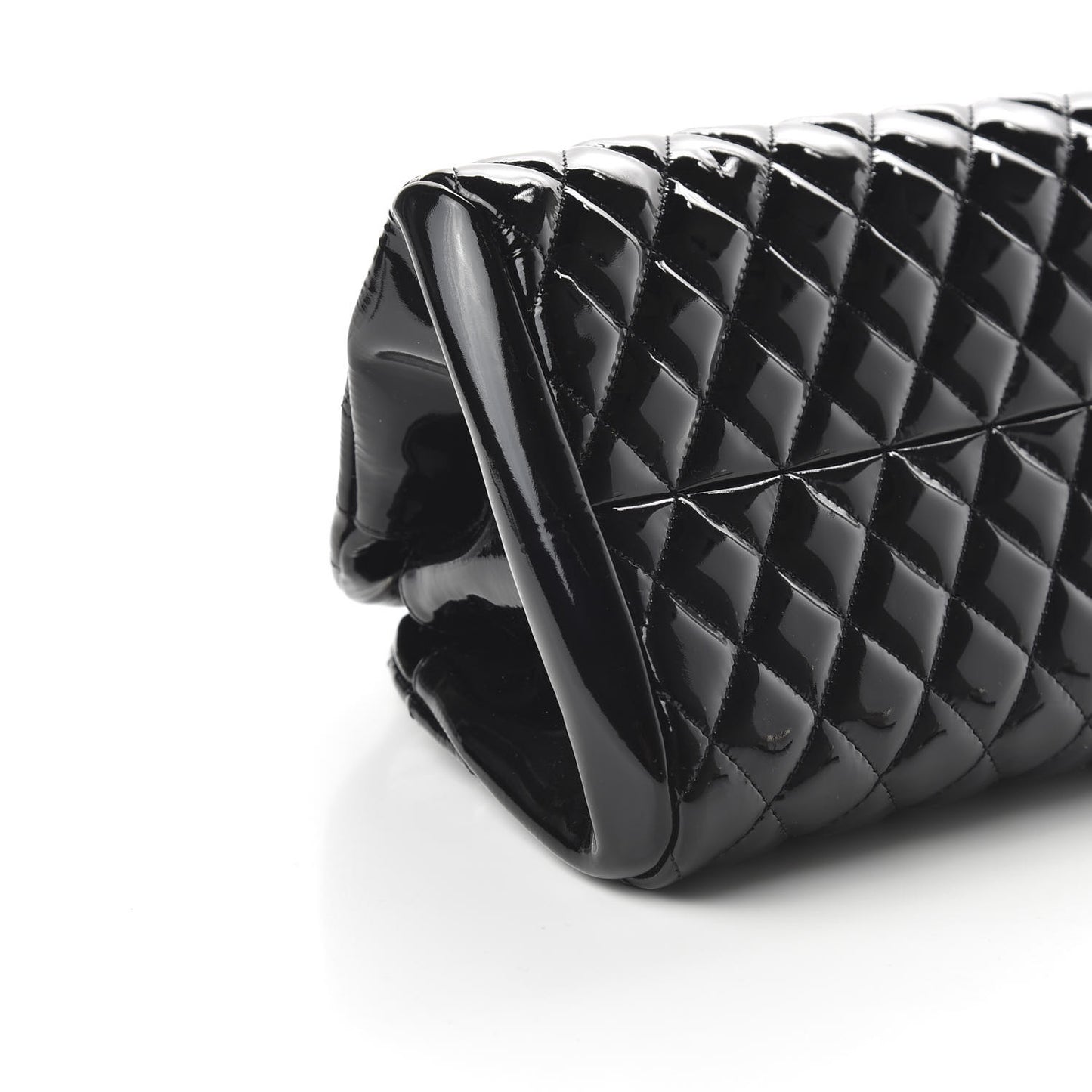 Patent Quilted Medium Just Mademoiselle Bowling Bag Black