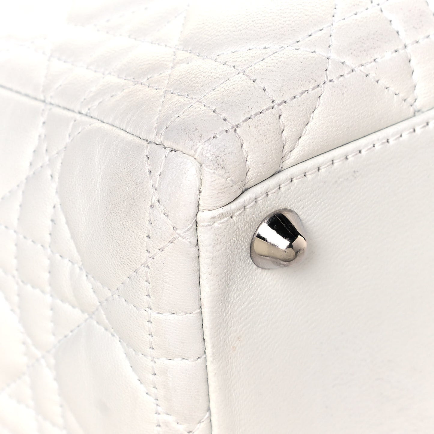 Lambskin Cannage Large Lady Dior White