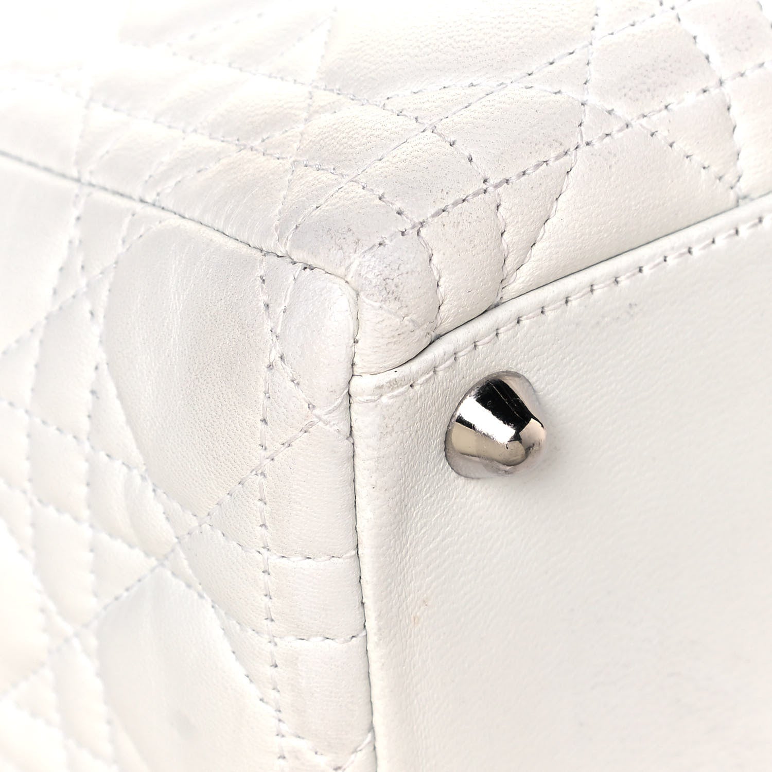 Christian Dior Lambskin Cannage Large Lady Dior White 8 of 13