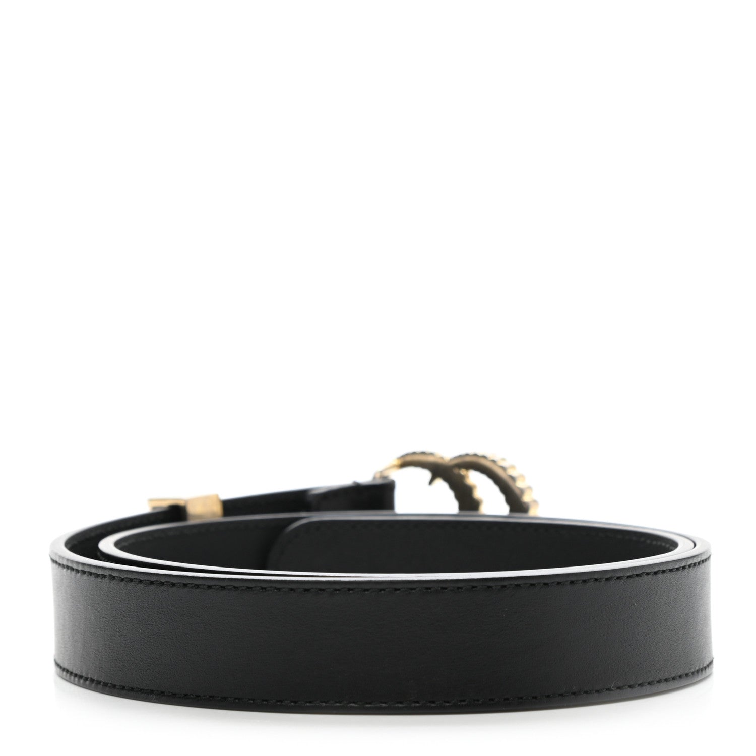Gucci Moon Calfskin Torchon Double G 25mm Belt 75 30 Black 2 of 5