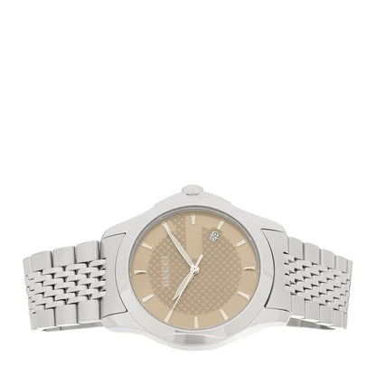 Gucci Stainless Steel 38mm G-Timeless Quartz Watch Brown 2 of 4