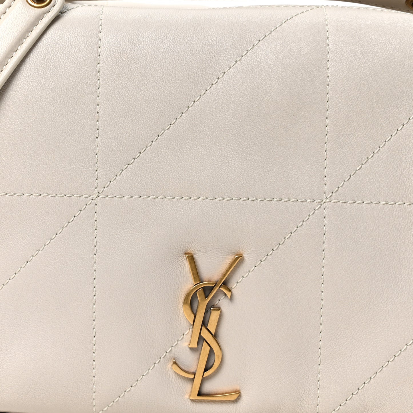 Lambskin Matelasse Monogram Small Jamie 4.3 Crema Soft