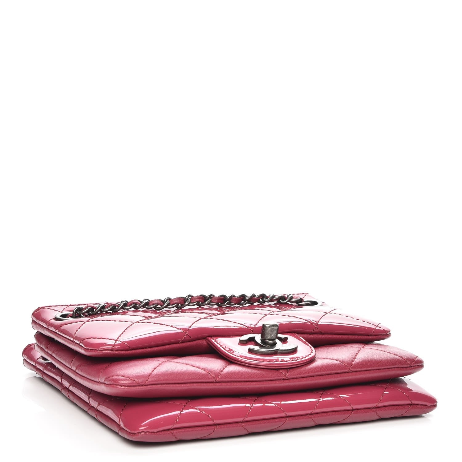 Chanel Patent Quilted Crossbody Pink 4 of 9