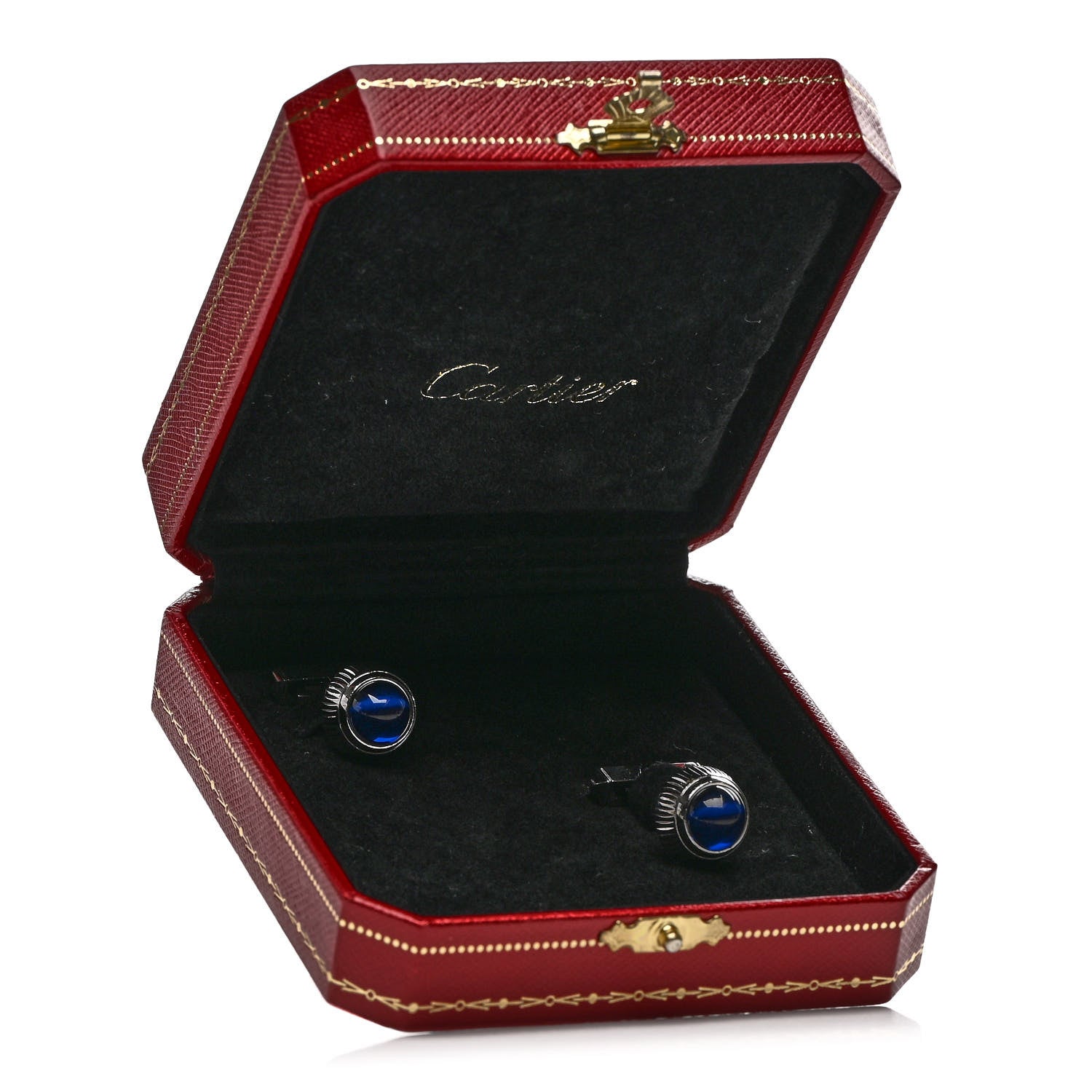 Cartier Palladium Sterling Silver Blue Spinel R De Cartier Biplane Cufflinks 5 of 5