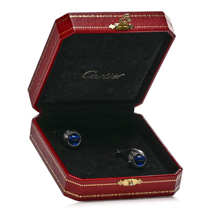 Cartier Palladium Sterling Silver Blue Spinel R De Cartier Biplane Cufflinks 5 of 5
