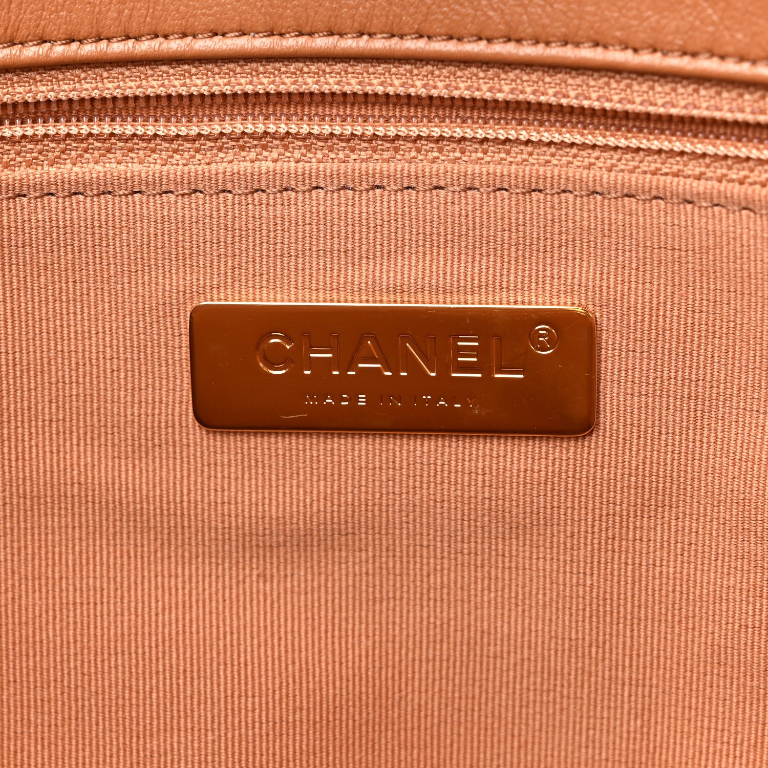 Chanel Lambskin Quilted Chanel 19 East West Shopping Bag Brown 6 of 12