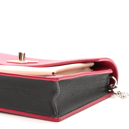 Louis Vuitton Calfskin My Lockme Chain Pochette Lie De Vin Etain Creme 9 of 10