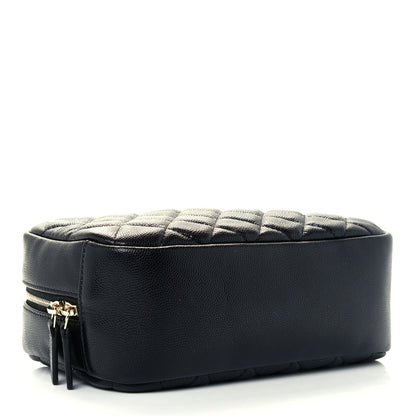 Chanel Caviar Quilted Curvy Pouch Cosmetic Case Black 4 of 10