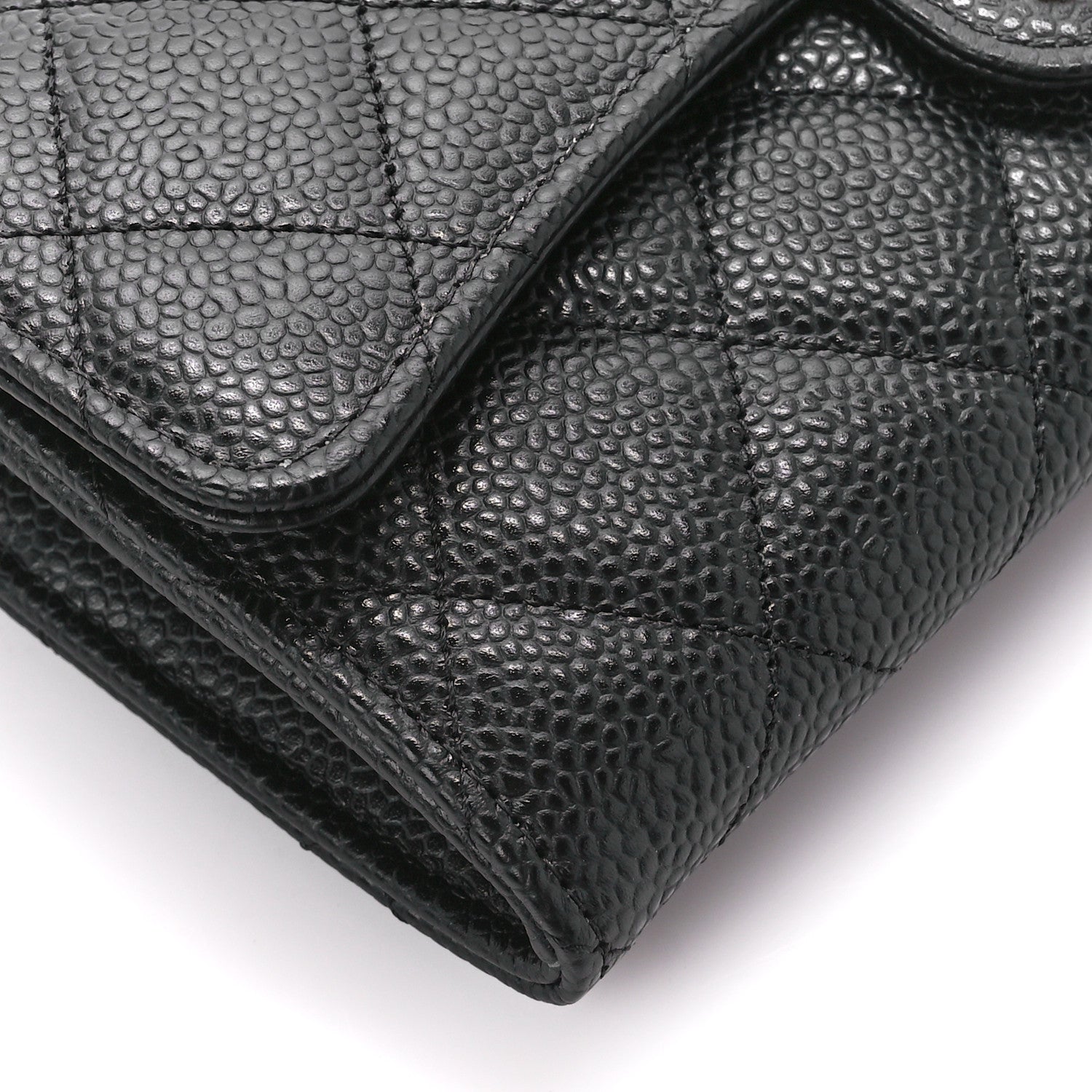 Chanel Caviar Quilted Large Gusset Flap Wallet Black 10 of 12