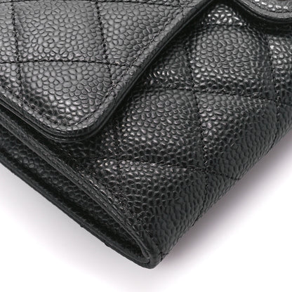 Chanel Caviar Quilted Large Gusset Flap Wallet Black 10 of 12